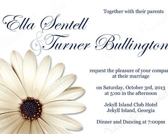gerber daisy wedding invitations etsy