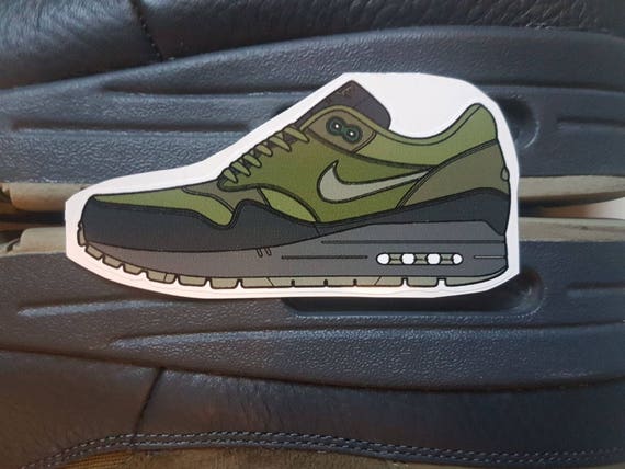 Nike Air Max 1 Premium Dark Stucco Trainer Sticker - Etsy