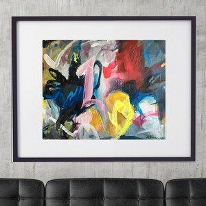 Abstract Art Modern Painting Original Paper Wall Decor Contemporary Artwork Abstraction Expressionist Graffiti Paint