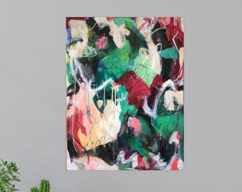 Original Abstract Expressionist Painting: Modern Urban Wall Art
