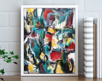 Abstract Expressionist Painting Modern Art Original Painting Acrylic on Canvas Board Wall Art Decor Contemporary Painting