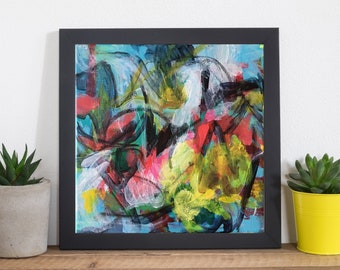 Abstract Painting Modern Art Original Acrylic on Canvas Wall Artwork Decor Contemporary Painting Abstract Expressionist Painting Square