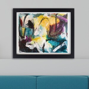 Abstract Painting Modern Art Original Paper Wall Art Decor Contemporary Painting Abstract Expressionist Graffiti Painting image 1