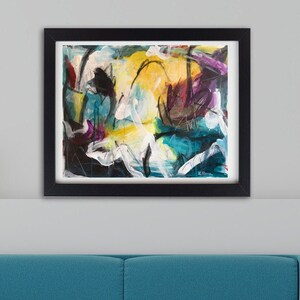 Abstract Modern Original Art Brushwork Decor Contemporary Painting Abstract Expressionist Landscape Brighy