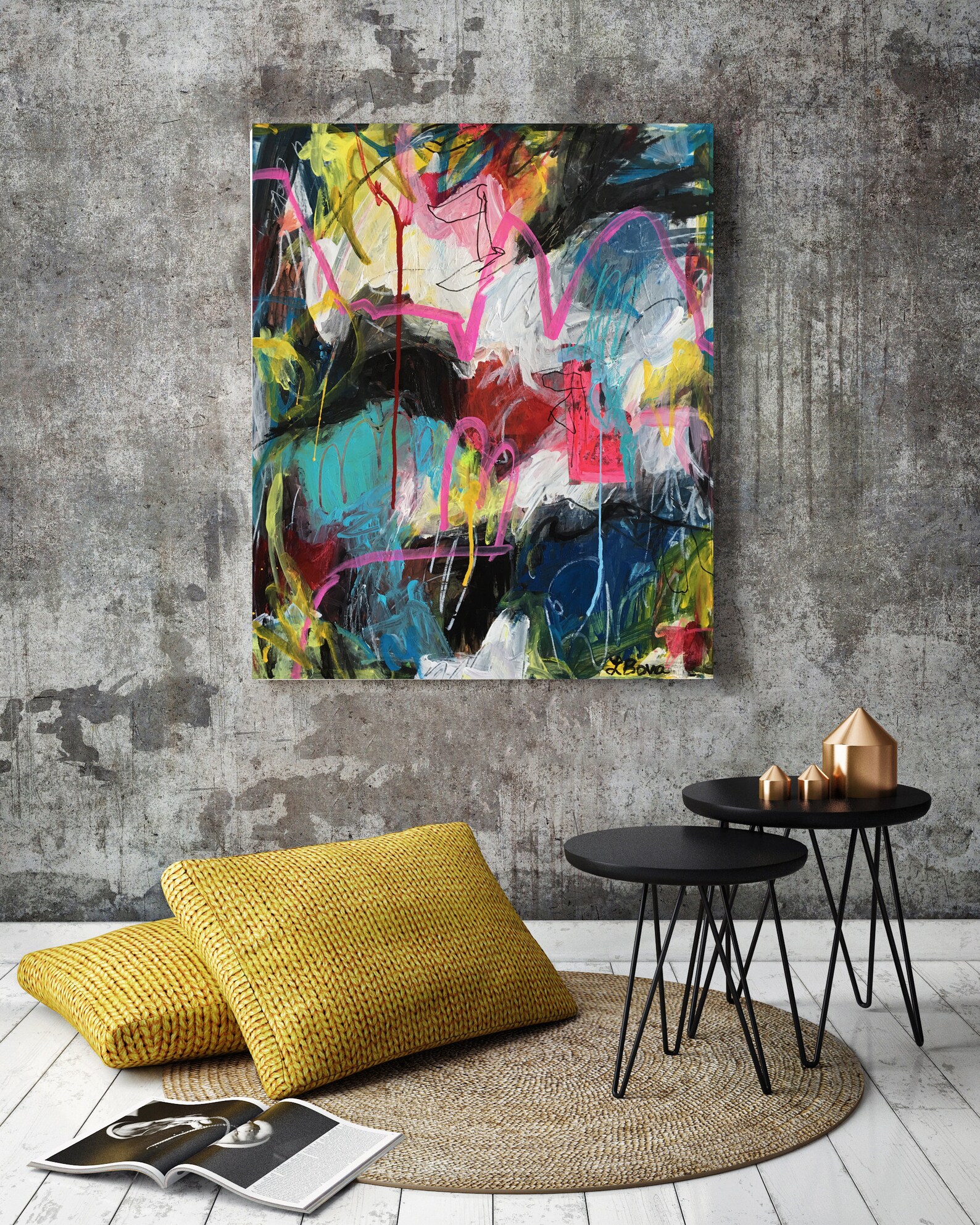 Abstract Painting Modern Art Original Paper Wall Art Decor Etsy