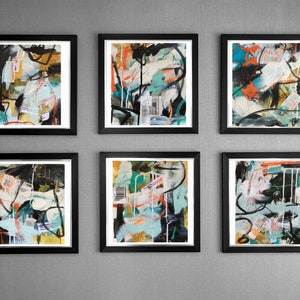 Abstract Art Modern Painting Original Paper Wall Decor Contemporary Artwork Abstraction Expressionist Graffiti Paint