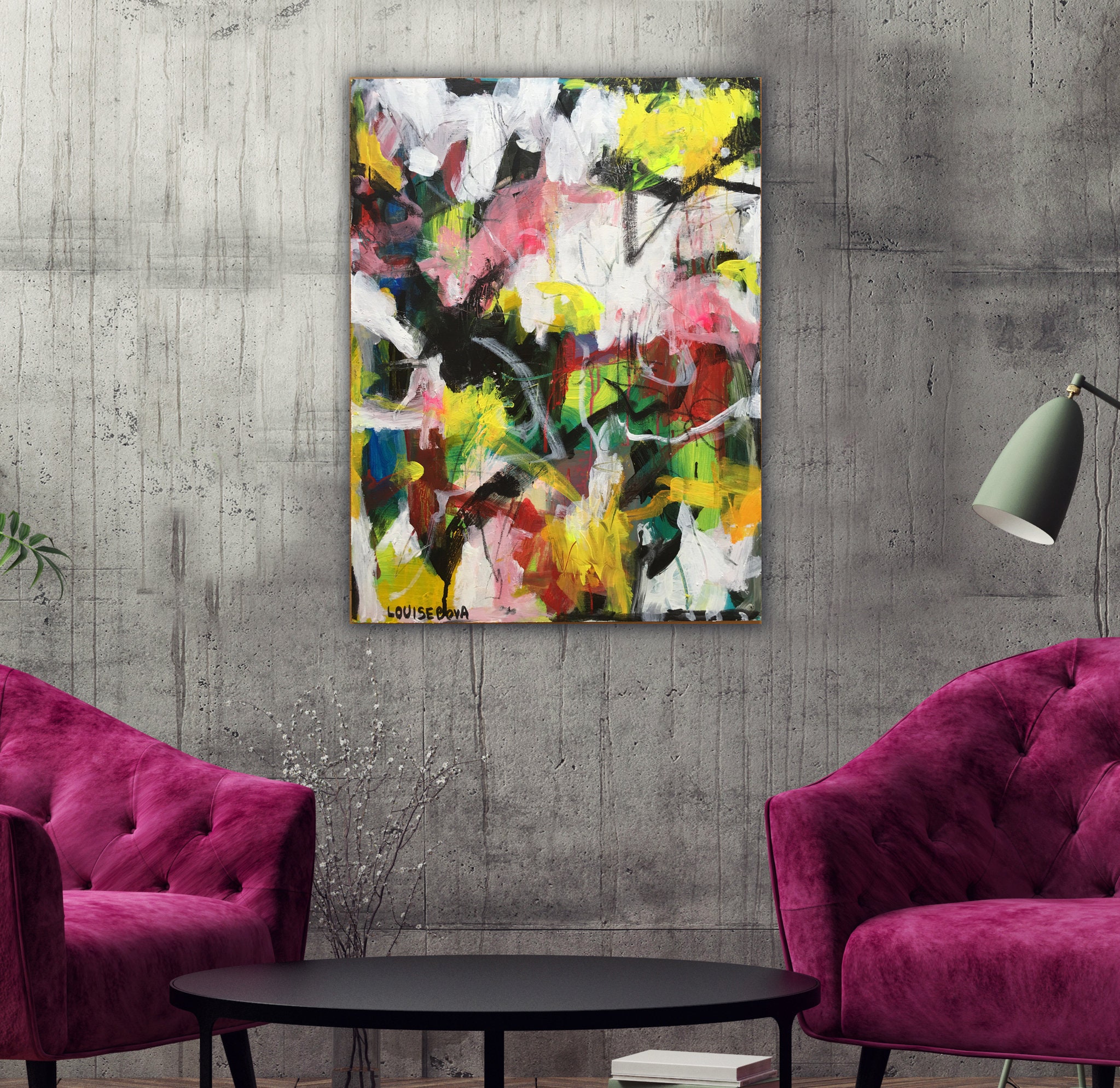 現代抽象表現主義絵画：オリジナルミクストメディアアート - Etsy 日本