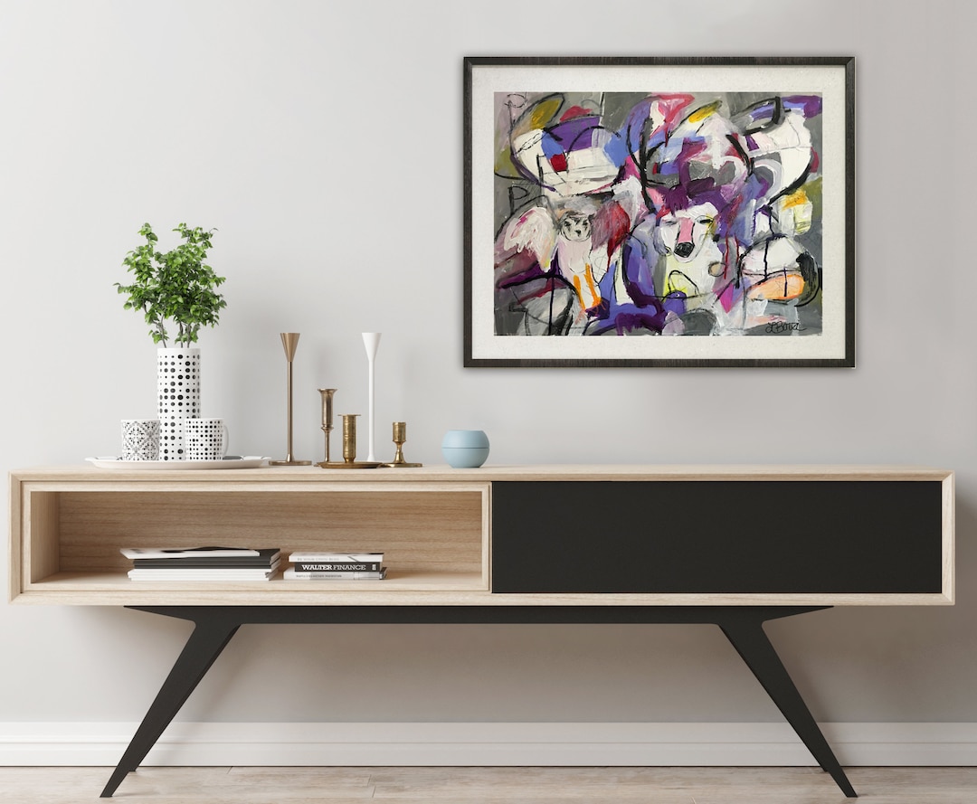 抽象表現主義絵画：現代のミクストメディアアート - Etsy 日本