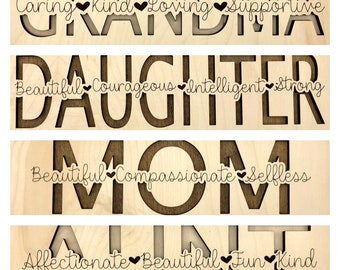 Home is wherever mom is Mothers Sign SVG Laser Cut File Cuttable Design 3D Sign Glowforge Digital File Shelf Sitter Sign Vinyl