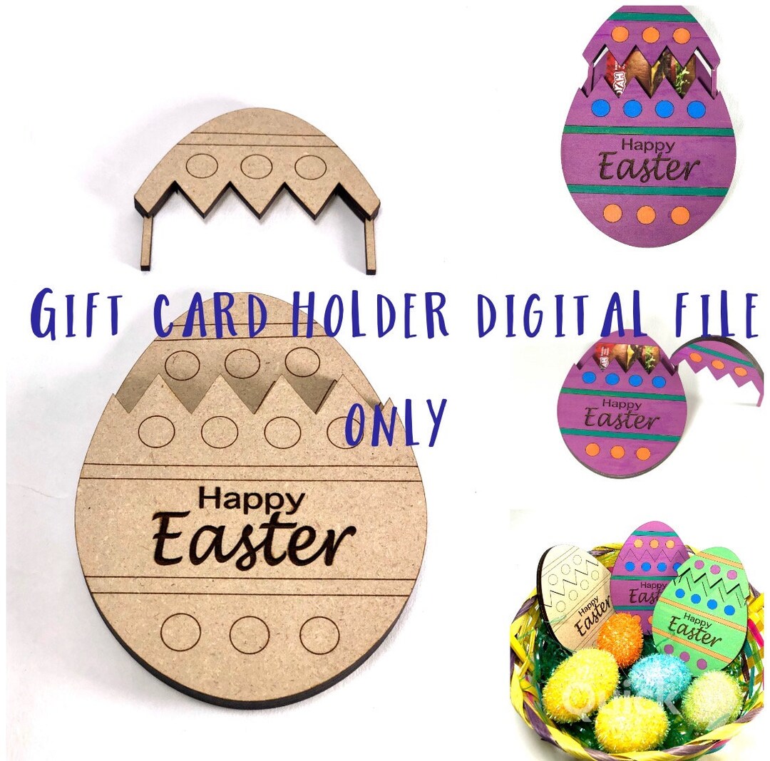 Easter Egg Gift Card Holder SVG PDF Laser Cut Digital File Instant