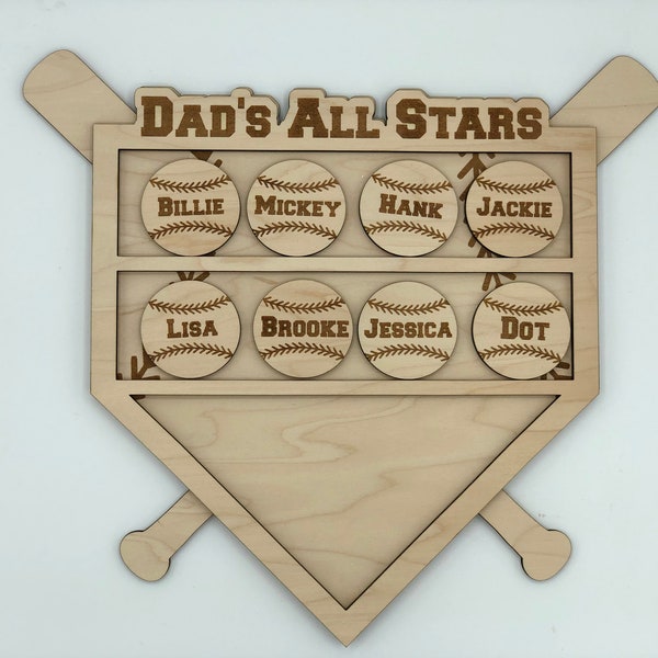 DIGITAL FILE: BUNDLE - Dad | Grandpa  | Father's Day | svg | Glowforge | Gift | Laser Cut File | Baseball | All Stars | Display Case | Sign