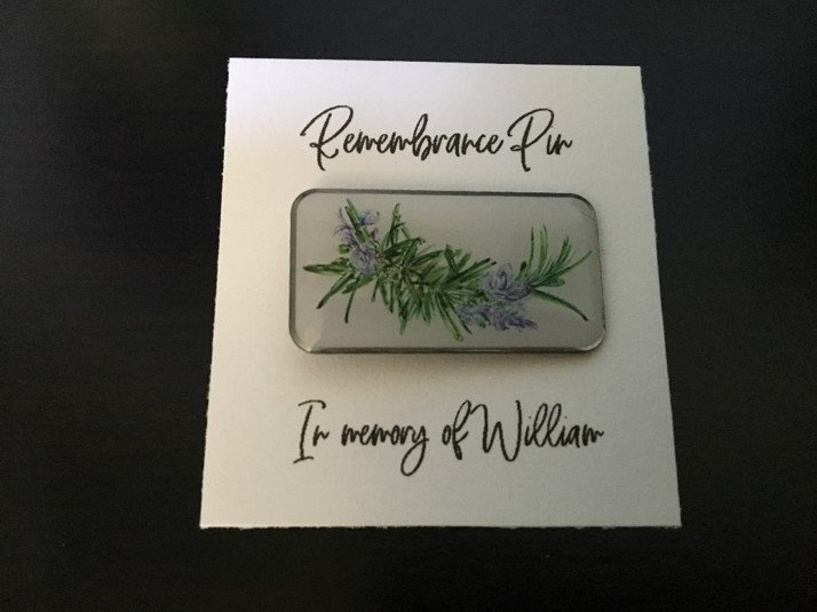 Rosemary Remembrance Pin Sympathy Gift Memorial Gift Etsy