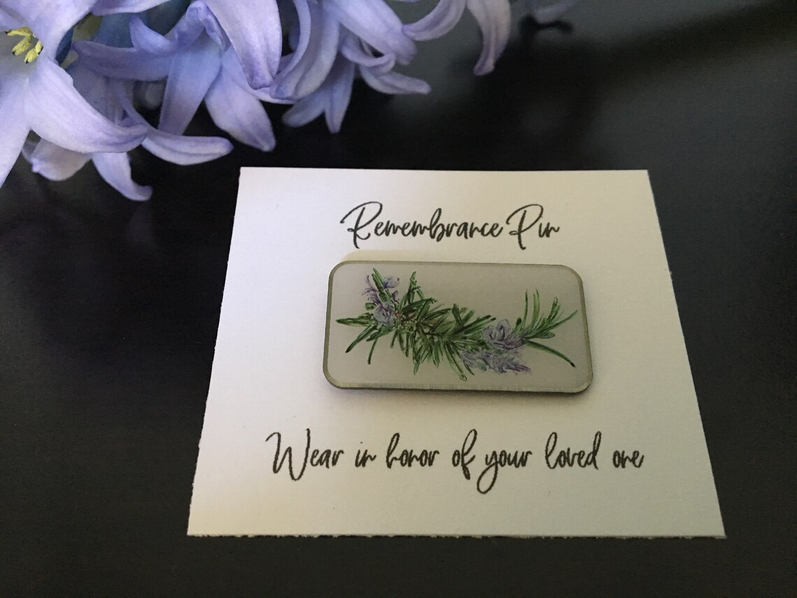 Rosemary Remembrance Pin Sympathy Gift Memorial Gift Etsy