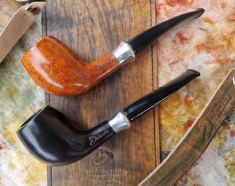 Briar Tobacco Pipe Handmade, Ring Series #128 Vostok Smooth Neo Army Mount, 9mm Filter Smoking Pipe, Gift for Pipe Smoker
