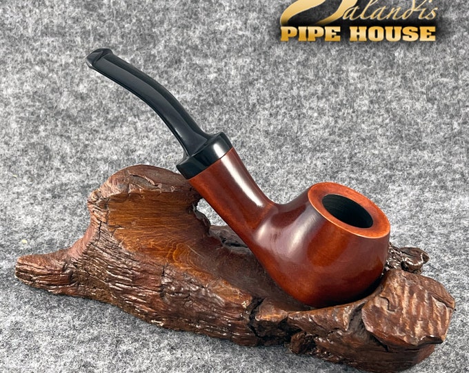 Balandis #3 Fly Trawer Teak Smooth (9mm) Handmade Pear Wood Tobacco Smoking Pipe  30g/1.06oz