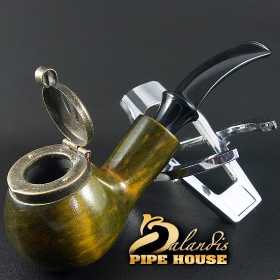 Balandis #25 Kaiser Topaz Green Smooth (9mm) Handmade Pear Wood Tobacco Smoking Pipe 40g/1.41oz