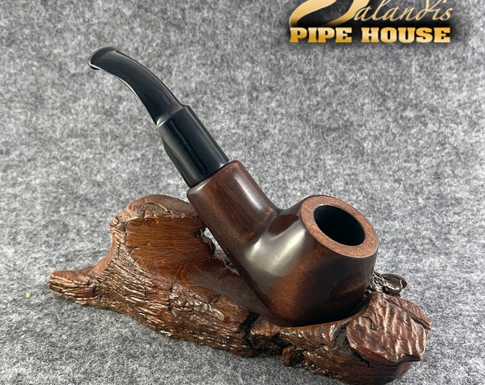 Balandis #1 Chenab Brun Brown Smooth (9mm) Handmade Pear Wood Tobacco Smoking Pipe 45g/1.58oz