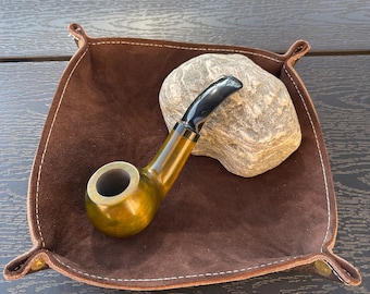 Balandis #14 Sparrow Unique Uniques (9mm) Handmade Pear Wood Tobacco Smoking Pipe 35g/1.23oz -Topaz Green