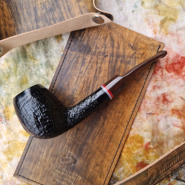 Balandis Ring Series #131 Victoria Morgul Black Sandblasted (9mm) Handmade Briar Tobacco Smoking Pipe 60g/2.12oz