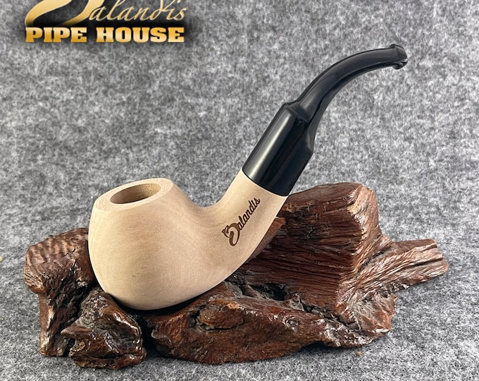 Pear Wood Tobacco Pipe Handmade, #15 Dniepr RAW Smooth, 9mm Filter Smoking Pipe, Gift for Pipe Smoker