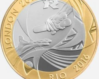Moneda de 2 libras en circulación Reino Unido LONDRES 2012 - RIO 2016