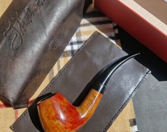 Briar Tobacco Pipe Handmade, 20 CHAMP Grain, 9mm Filter Smoking Pipe, Gift for Pipe Smoker