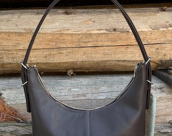 Bruno Balandis The Drip B leather bag in Chocolate Brown full grain Semi-aniline leather