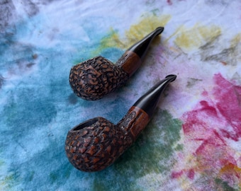 Briar Tobacco Pipe Handmade, Unique Uniques #602 Bison Bent Apple, 9mm Filter Smoking Pipe, Gift for Pipe Smoker