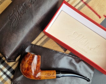 J.Wolinski Mastercraft Nr 17 9mm Filter CONTRAST Grain Briar Carpathian Bruyere Artisan Handcrafted Pipe Perfect Drilling