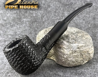 Balandis #618 Brother Bill Morgul Black Carved (9mm) Handmade Briar Tobacco Smoking Pipe 50g/1.76oz