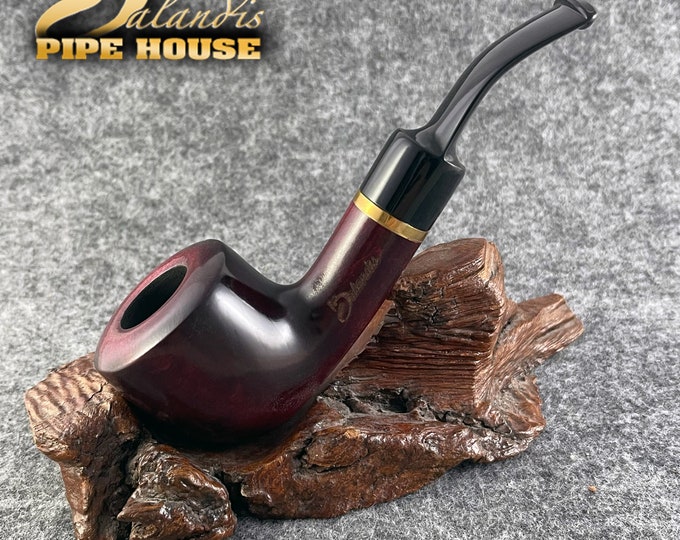 Balandis #9 Kwango Rubin Red Smooth (9mm) Handmade Pear Wood Tobacco Smoking Pipe 45g/1.59oz