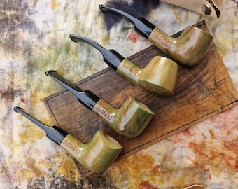 Olive Wood Tobacco Pipe Handmade, SWAMPO smooth, 9mm Filter Smoking Pipe, Gift for Pipe Smoker