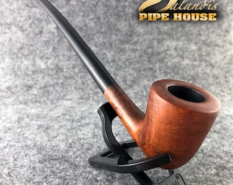 Briar Churchwarden Pipe Handmade, #616 Warher Trawer Teak Smooth, Long Stem Cooler Stinger, Gandalf Wizard Style Gift