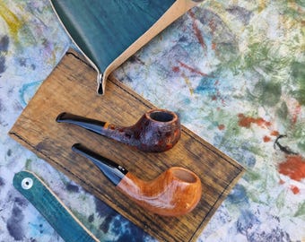 Briar Tobacco Pipe Handmade, Premium Maestro Pastor Amber Rustic /Stinger), Cooler Stinger Smoking Pipe, Gift for Pipe Smoker