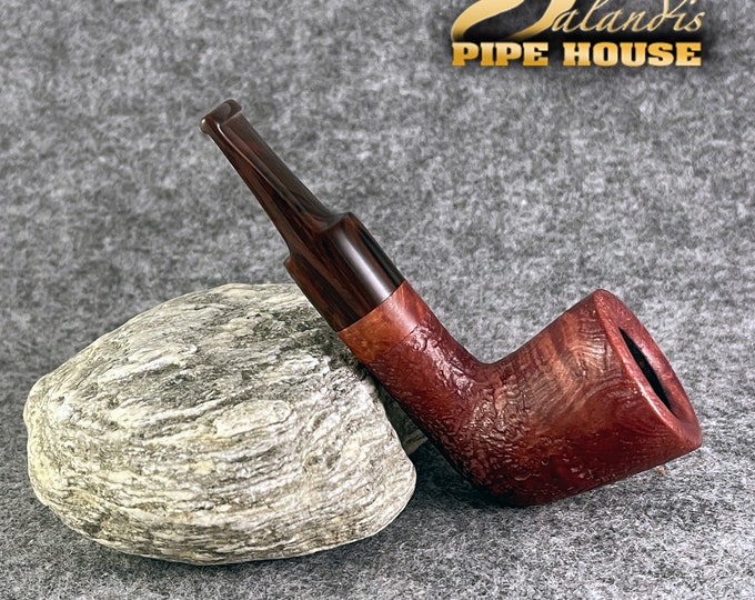 Balandis #141 Indiana Pinya Pink Sandblasted (9mm) Handmade Briar Nose Warmer Tobacco Smoking Pipe 30g/1.05oz