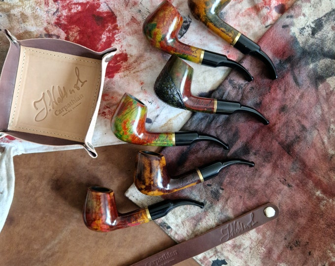 J.Wolinski Mastercraft Model Bent Dublin No.200 custom colour scheme Briar 9mm Filter Tobacco Smoking Pipe