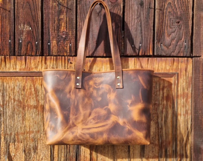 Balandis Atelier The Insatiable Leather Tote bag in Premium Brown Pull Up Leather