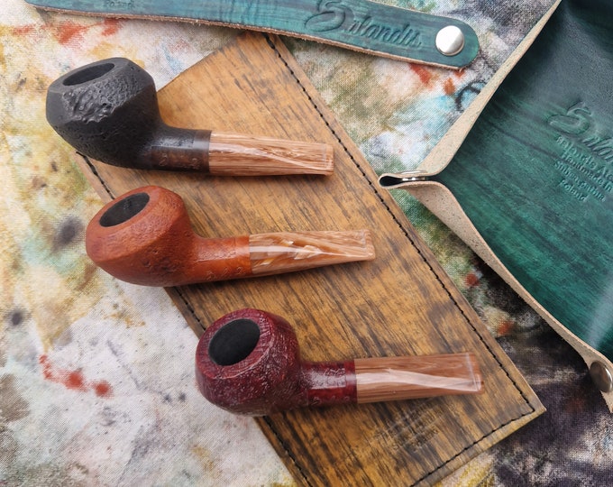 Balandis #138 Nosewarmer Sandblasted (9mm) Handmade Briar Devil Anse Tobacco Smoking Pipe 30g/1.05oz