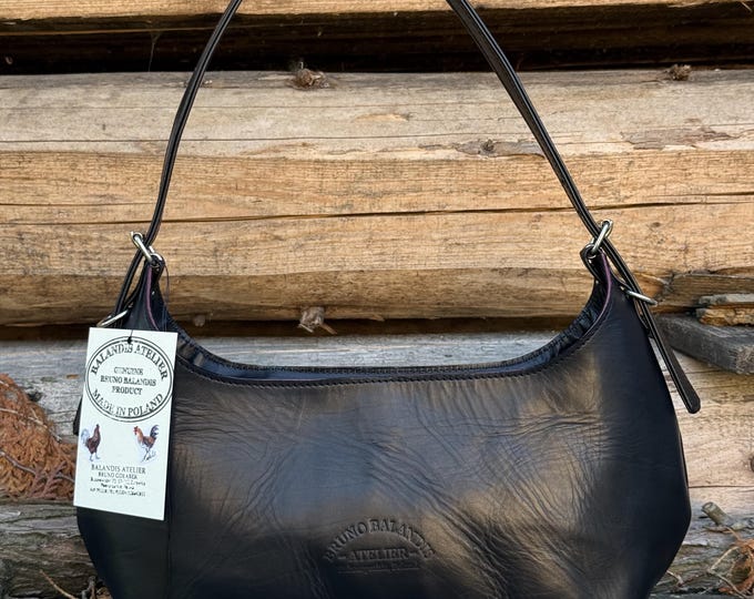 Bruno Balandis The Drop BW leather bag in Contrast Black/ Red pebble full grain natural semi-aniline leather