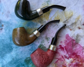 Briar Tobacco Pipe Handmade, Unique Uniques #100 Special Unique models Army Mount, 9mm Filter Smoking Pipe, Gift for Pipe Smoker