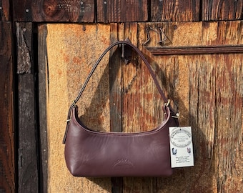 Bruno Balandis The Drop BV leather bag in Wine Burgundy full grain natural aniline leather