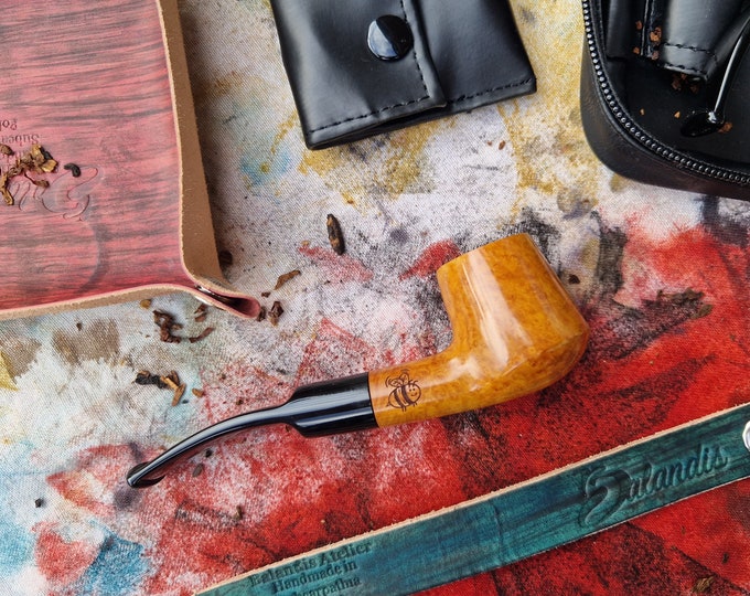 Balandis Honey Bee Yellow #111 Daugava Smooth (9mm) Handmade Briar Tobacco Smoking Pipe 30g/1.06oz