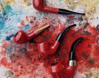 Briar Tobacco Pipe Handmade, Animal Pink Flamingo Smooth, 9mm Filter Smoking Pipe, Gift for Pipe Smoker