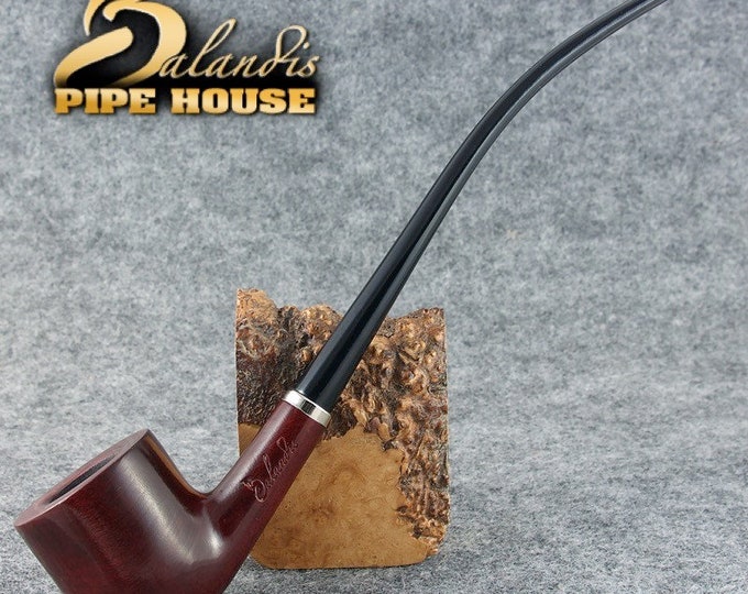 Balandis #11 Wizard Rubin Red Smooth (cooler/stinger) Handmade Pear Wood Churchwarden Tobacco Smoking Pipe 30g/1.05oz