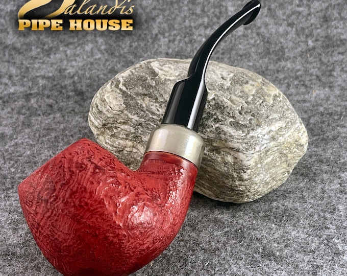 Balandis Limited Edition #100 Colorado Christmas 2022 Red Sandblasted (9mm) Handmade Briar Tobacco Smoking Pipe 70g/2.47oz Army Mount