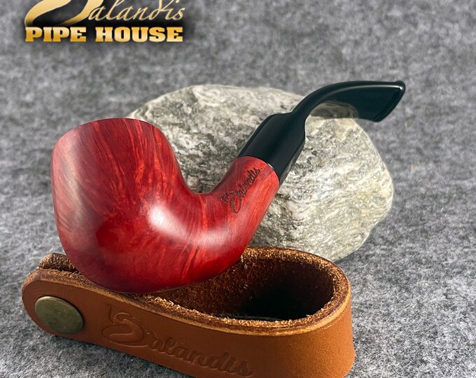 Balandis Limited Edition #120 Belfast Christmas 2022 Red Smooth (9mm) Handmade Briar Tobacco Smoking Pipe 30g/1.06oz