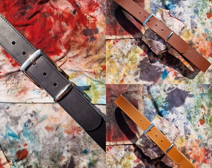 Balandis Atelier "CLASSIC" Calfskin Leather Belt with silver buckle, Handmade 1 1/2 inch Premium Quality by Bruno Balandis