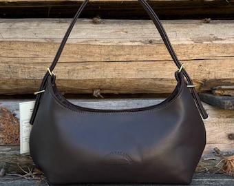 Bruno Balandis The Drop BW leather bag in Chocolate Brown full grain natural semi-aniline leather