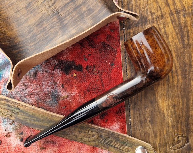 Briar Tobacco Pipe Handmade, New Storm #106 Vistula Contrast RAW Yellow Smooth, 9mm Filter Smoking Pipe, Gift for Pipe Smoker