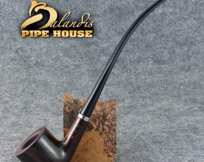 Pear Wood Churchwarden Pipe Handmade, #11 Wizard Brano Brown Smooth, Long Stem Cooler Stinger, Gandalf Wizard Style Gift
